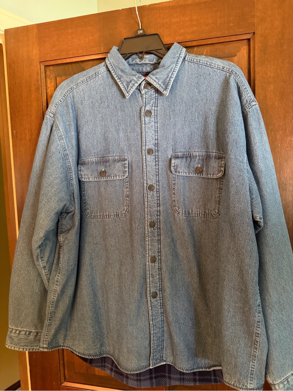 Classic vintage men’s Light Blue Denim Button-Up Shirt
